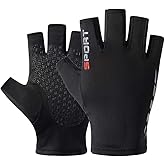 RONGXG Cycling Gloves for Men and Women Anti-UV Sun Protection Cooling Thin Half Finger Bicycle Biking Glove Fingerless Driving Glove Cycling Breathable Anti-Slip Stretchy Mountain Fitness Glove