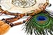 Ricdecor Handmade Indian Peacock Feathers Dream Catcher Wall Hanging Car Hanging Decoration Ornament 25.6 Inch Long (Dia 7