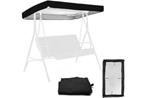 Outdoor Swing Canopy Replacement Top Cover, 75''x 47'' 84''x 48'' Porch Swing Canopy Waterproof Sun Shade Awning Cover for Se