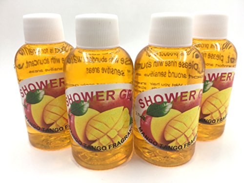 Handmade shower Gel, Mango Tango, travel size 4 pack 2 oz each
