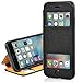 ZVE iPhone 6/6S Plus Leather flip Case S-View Window Cover/KICKSTANDStand/TPU Bumper/Open Protection, 5.5 Black