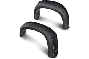 G-PLUS Fender Flares 4PCS,Compatible with Chevy Silverado 1500 2019 2020 2021(Not Fit 2019 LD),Not Fit GMC Sierra,Pocket Rivet Style Smooth Black 4pcs