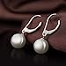 Pearl Earrings Dangle Pearls Earrings Silver Pearl Earrings for Women Sterling Silver Pearl Earrings Simulated Pearl Earrings Silver Pearl Dangling Earrings Pearl Leverback Earrings 10MM
