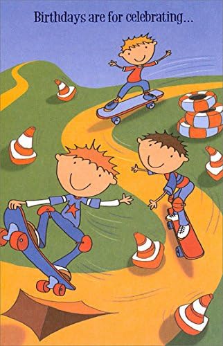 Boys on Skateboards - Freedom Greetings Teen Birthday Card