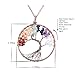 Uniki Tree of Life Pendant Amethyst Rose Crystal Necklace Gemstone Chakra Jewelry (Red Agate)