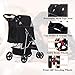 VIAGDO Dog Stroller, Pet Strollers for Small Medium Dogs & Cats, 4 Wheels Dog Jogging Stroller Folding Doggy Stroller with Storage Basket for Dog & Cat Traveling Strolling Cart (Black)thumb 3