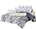 Swanson Beddings Tree 4 Piece 100% Cotton Sheet Set: Fitted Sheet, Flat Sheet and A Pair of Pillowcases (White-Grey, King)
