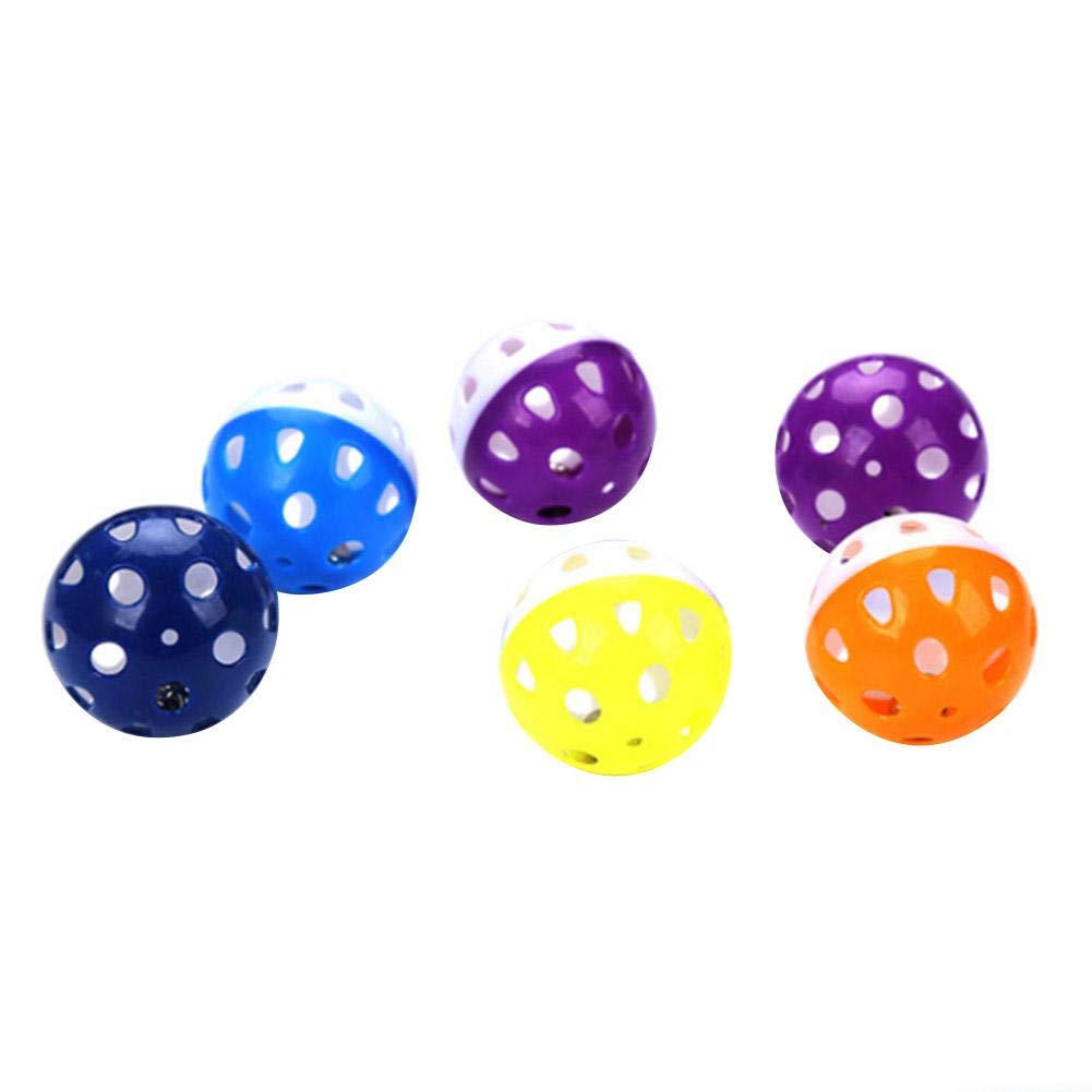 Pssopp Plastic Lattice Rattle Balls Cat Toy for Kitten Chase and Pounce - Interactive Noisy Shake and Roll Play Ball for Cats and Playful Kittens