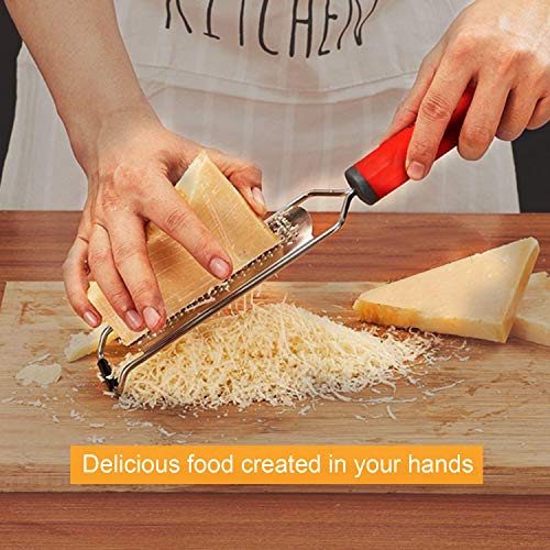 Premium Cheese Grater Citrus Lemon Zester Hand Grater Stainless Steel Blade Protect Cover Brush Dishwasher Safe Easily Shreds & Grates Vegetables Hard Cheeses Parmesan Other Foods Perfect - Thumbnail 6