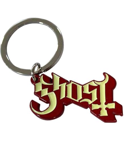Rocks-Off Ghost Keyring Keychain Classic Band Logo Official Metal