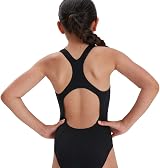 Speedo Girls Eco Endurance+ Medalist Swimsuit Chlorine Resistant Navy view 3
