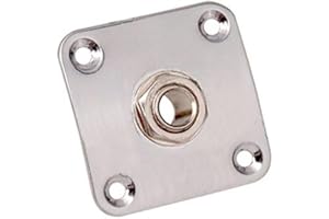 Square Alloys Guitar Output Jacks Plate with 4 Mounting Screws for Electric Guitars Durability Durability Guitar Jacks Plate