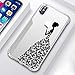 iPhone X Case, JAHOLAN Amusing Whimsical Design Clear Bumper TPU Soft Case Rubber Silicone Skin Cover for Apple iPhone X (2017 Release) - Black Beautiful Butterfly Girl
