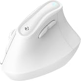 J-Tech Digital Wireless Mouse, Vertical Ergonomic Mouse with 2.4G Wireless &amp; Bluetooth for 3 Multi-Device Function, Adjustable DPI Modes, Compatible with PC, Mac, Laptop - White