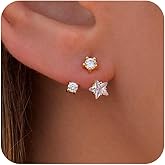 HLJEO Stud Earrings For Women,Cute Wedding Pearl Earring Jackets Dainty 14K Gold Plated Hypoallergenic Earrings For Women Trendy Formal Cubic Zirconia Stud Earrings Gold Jewelry