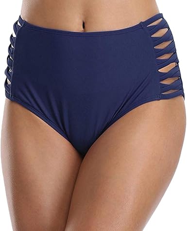 high waisted criss cross bikini bottoms
