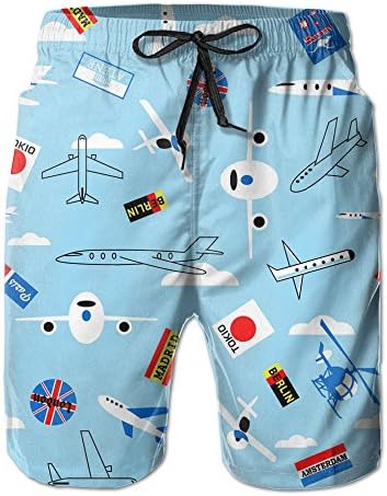 Cartoon Aircraft Mens Board Shorts