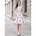 Women Vintage 1950s Spring Garden Party Dress for Women Sleeveless Rose Print