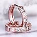 GULICX Clear Zircon Rose Gold Electroplated Huggie Hoop Earrings Diameter 20mm Jewelry for Women