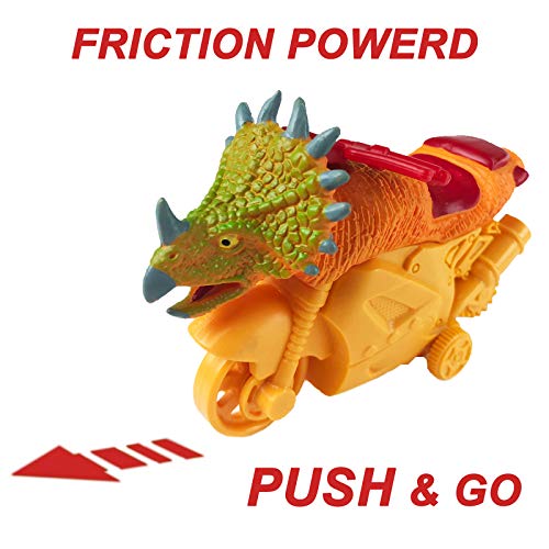 Huji Friction Powered Animal Toy Motorcycles for Kids, Party Favor Toys (6 Motorcycles)