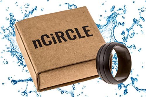 Silicone Wedding Ring for Men by nCiRCLE -- Premium Safety &amp; Comfort Band -- 8.5mm Non-Conductive Medical Grade for Crossfit Workouts Firefighters Tactical Military Electricians Mechanics