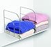 Spectrum Diversified Pair of Large Over-The-Shelf Dividers, Set of 2 Closet Shelf Dividers for Linen Closet & Wardrobe, Pair of Shelf Dividers, Closet Organizers & Storage Straightener, Chrome (77170)