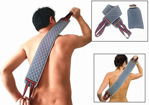 Koksk Exfoliating Loofah Back Scrubber and Shower Glove Set Body Sponge Scratcher with Natural Loufa for Men and Women