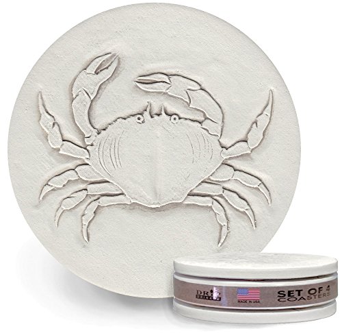 Crab Absorbent Drink Coaster set - Handmade by McCarter Coasters - 4.38 inch (4pc)