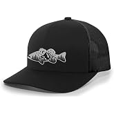 Heritage Pride Freshwater Fish Forest Mountain Scenic Walleye Mens Embroidered Mesh Back Trucker Hat