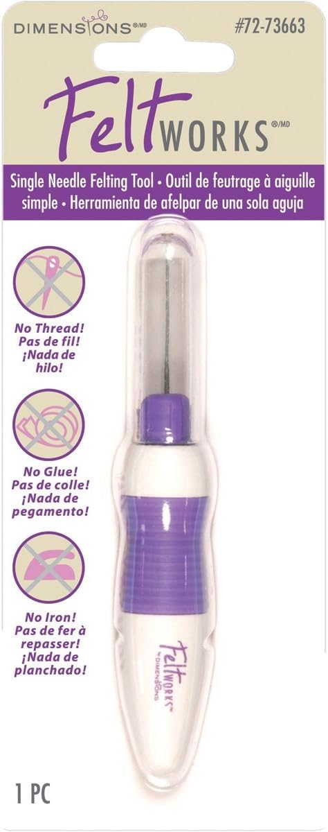 Dimensions Replaceable Single Needle Felting Tool, Polyester blend, Multi-Colour, 11.5 x 2 x 2 cm