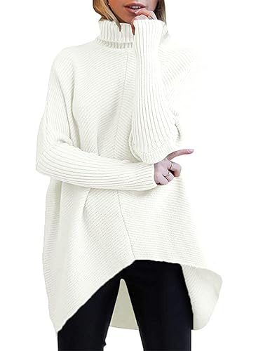Caracilia Womens Sweaters Oversized Turtleneck Trendy Long Sleeve