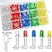haraqi 500 Pcs 5mm LED Light Emitting Diode Assortment Kit,Low Voltage Diffused Diode for DIY PCB Circuit,Indicator Lights