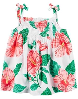 Baby Girls' Hibiscus Print Tank Top
