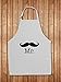 Kitsch n Charm Mr. and Mrs. Aprons with Mustache and Red Rhinestone Lips