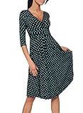 YEEZ Women's V-Neck Ruched Waist Casual Polka Dot Maternity Cocktail Dress