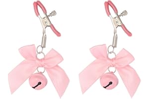 Decixde Body Clamps Adjustable Pressure Body Clips Stainless Steel Body Ring with Bowknot and Bells Body Clamps Non Piercing Body Jewelry Faux Body Jewelry