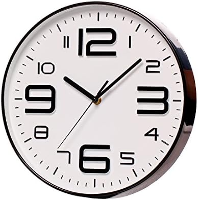 SonYo Indoor Big 3D Number Quartz Wall Clock Quiet Sweep Movement 12 Inch White