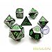 Deluxe Gloss Black Metal 7pcs Polyhedral Dice Set, Black Metal RPG Game Dice Metal 7pcs Set of d4 d6 d8 d10 d12 d20 d%
