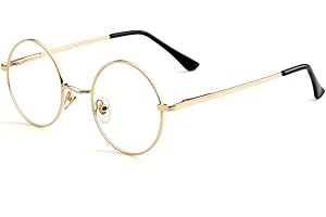 Kursan Small Round Clear Lens Glasses Non Prescription Circle Metal Frame Eyewear