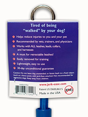 Jerk-Ease Bungee Dog Leash Extension - Medium Blue