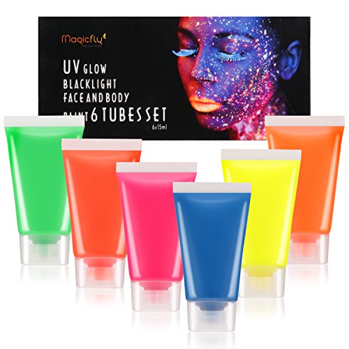 Glow in the dark paint, magicfly uv blacklight face and…