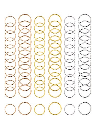 Hicarer 180 Pieces Hair Rings Braid Rings Hair Hoops Hair Loop Clips, 3 Colors, 2 Sizes
