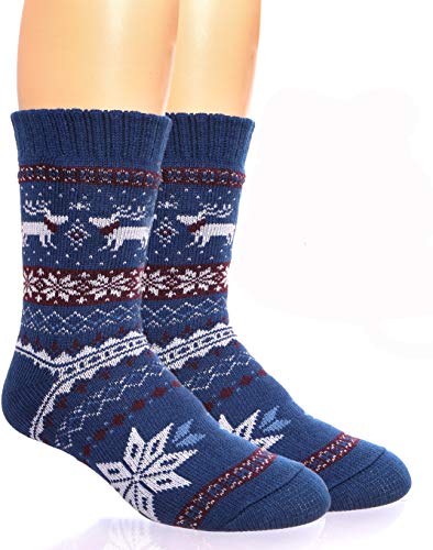 image for ProEtrade Mens Fuzzy Slipper Socks Warm Thick Heavy Fleece lined Chris