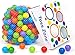 Wonder Playball Non-Toxic Non-Recycled Phlathlate & BPA Free Pit Balls for Kids with Net Tote and Toss Zone (200 Count)