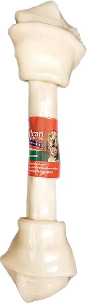 PET FACTORY AMERICAN BEEFHIDE 12″ KNOTTED BONE DOG CHEW TREAT – NATURAL FLAVOR, 1 COUNT/1 PACK