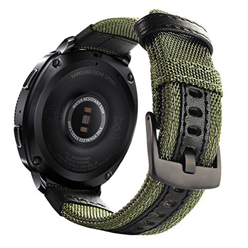 20mm Gear Sport/ Gear S2 Classic Bands, Maxjoy Nylon Replacement Strap Wrist Band for Samsung Gear Sport SM-R600/ Gear S2 Classic SM-R732 & SM-R735 Smart Watch, Army Green