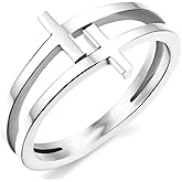 Jude Jewelers Women Stainless Steel Christian Cross Religious Promise Ring Love Hope Faith