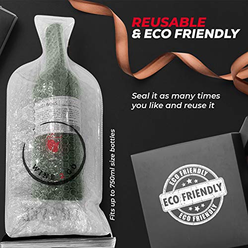Wine Bags For Travel 3 Pack - Double Layer Protection Plastic Wine Bottles - Triple Seal Wine Travel Protector Preventing Opening During Travel - Reusable Wine Luggage Airplane Approved