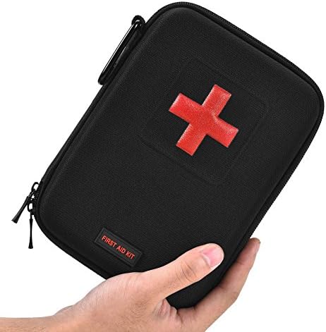 First Aid Kit 110 Piece for Survival Car Home Office Camping Hiking Travel Outdoor Sports Earthquake Emergency Kits Black