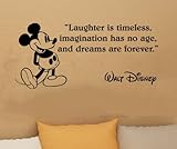 Walt Disney Mickey Mouse Laughter Is Timeless Wall Quote Vinyl Wall Art Decal Sticker